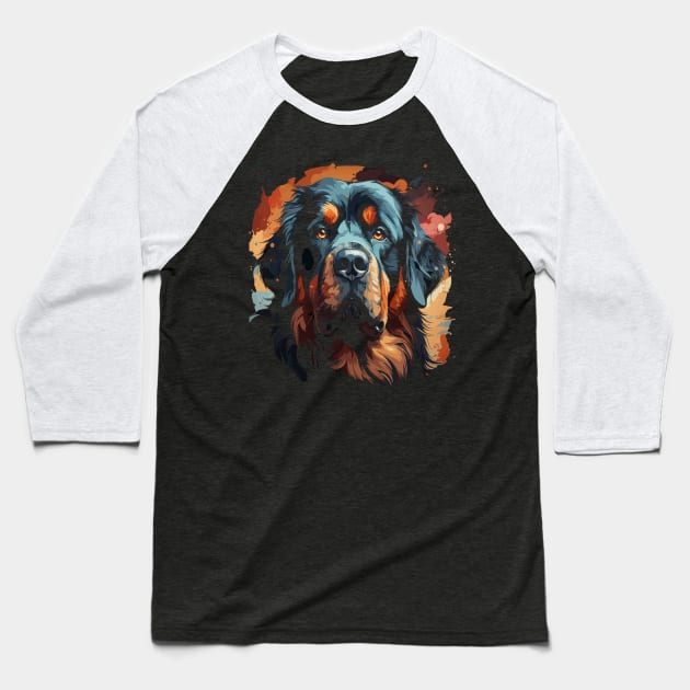 Patriotic Tibetan Mastiff Baseball T-Shirt by JH Mart